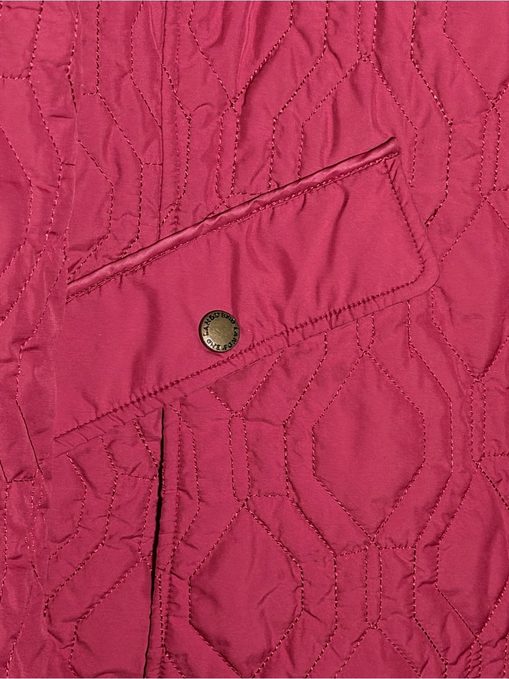Lands' End Quilted Cherry Red Women's Puffer Coat L Petite 14-16 - Picture 3 of 12